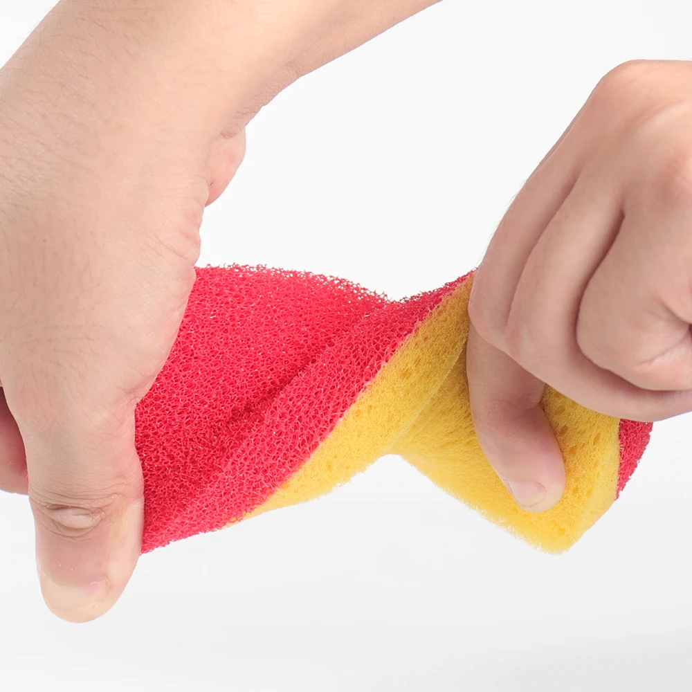 2-in-1 Material Heart-shaped Silicone Sponge Cleaning Pad, Used for Kitchen Cleaning