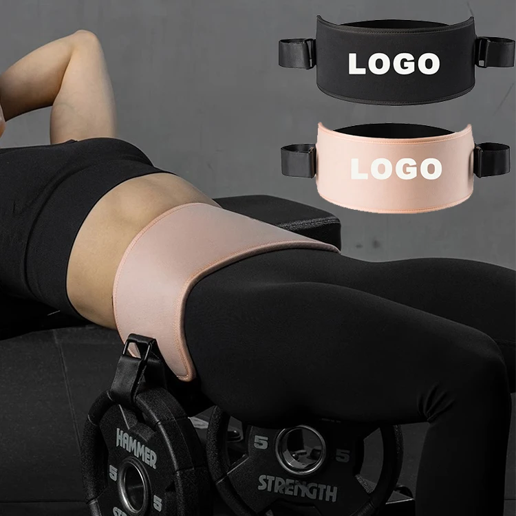 Custom Logo Gym Weightlifting Belt Barbell Hip Thrust Pad Glute Weight Lifting Training Hip Thrust Belt  Machine for Dumbbells