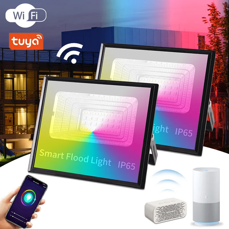 WIFI Flood Light 30W RGB Led Flood Lights Waterproof RGB Flood Lights In The Garden