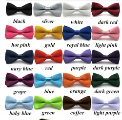 New Boys Girls School Fashion Bow tie For Kids Bowtie Solid Candy Colorful bow tie