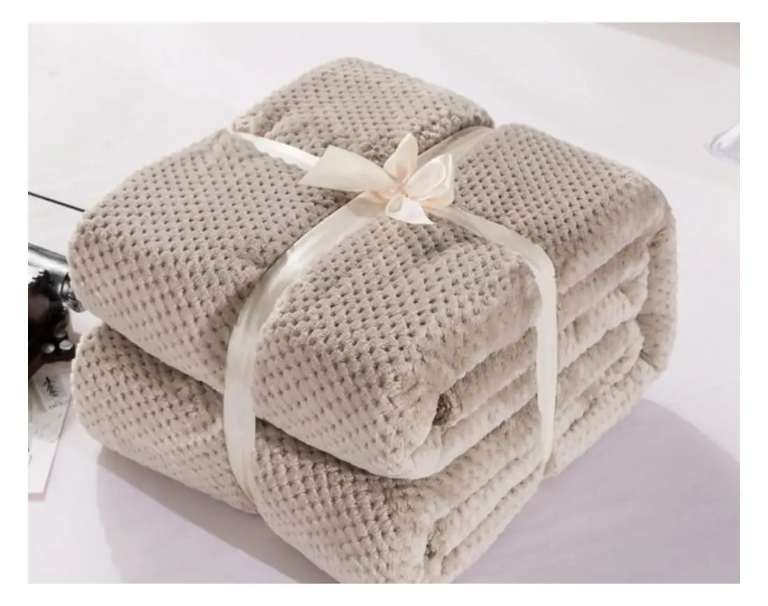 Hot selling Super Soft Warm solid Flannel jacquard Fleece pop corn fabric