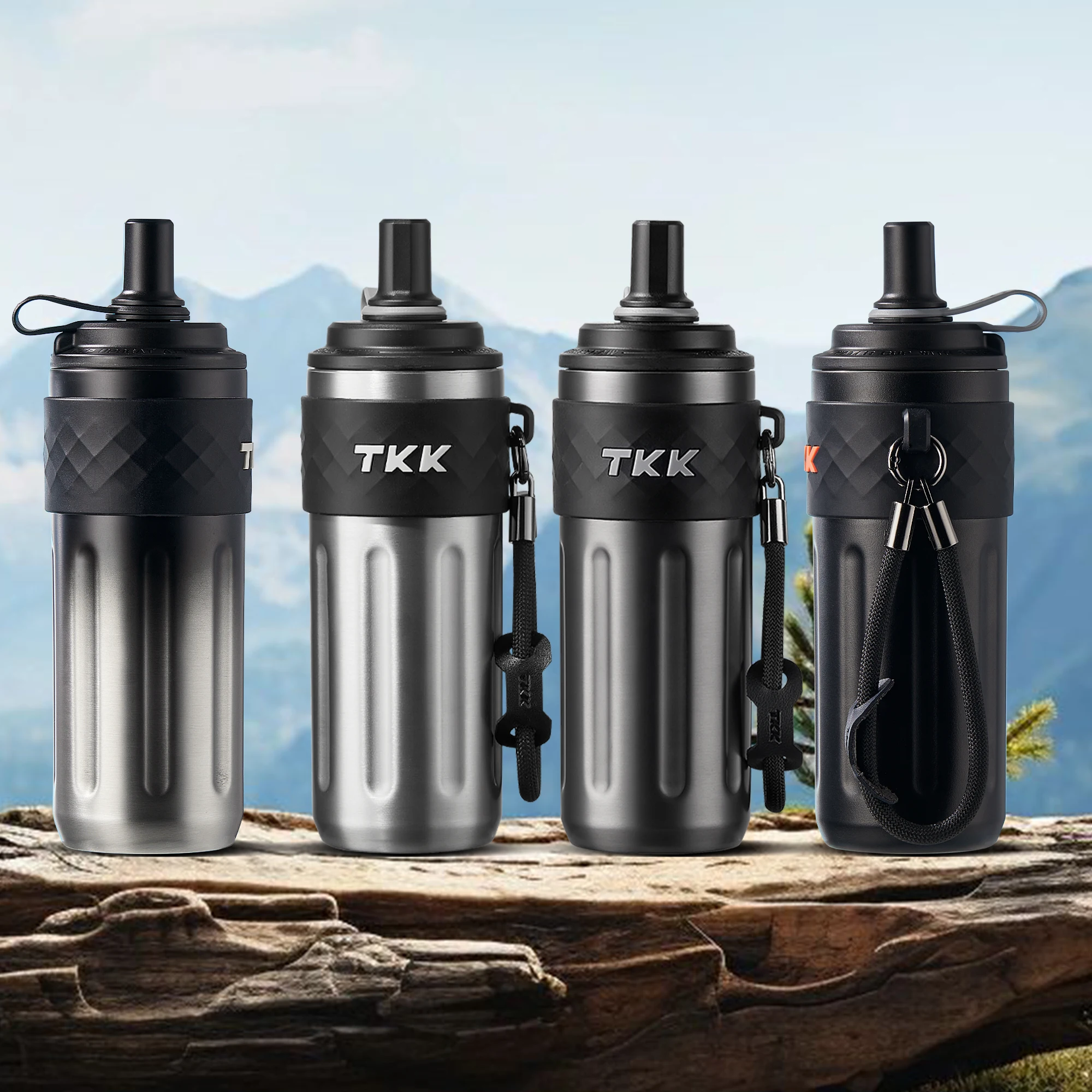 500ml New Arrival Eco Friendly Sports Water Bottle Double Wall Insulated Portable Gym Water Bottles With silicone Straw