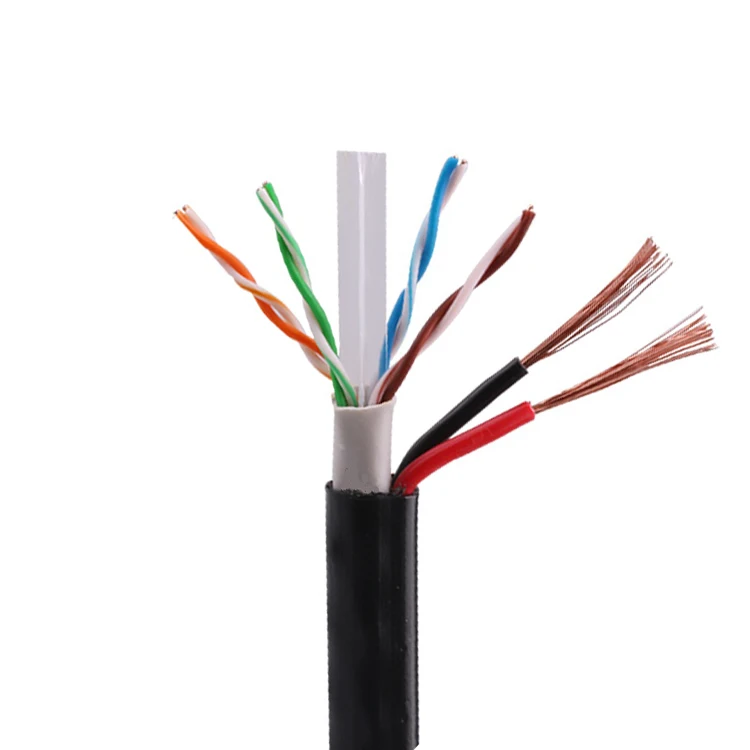 Кабель локальной сети UTP siamese cat6 с кабелем питания Заводская поставка кабель ethernet