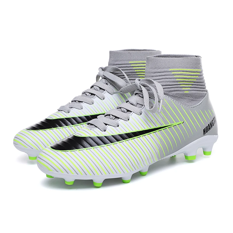 
High Top Youth Cleats Sports Boots Outdoor Football Turf Trainers Athletic Soccer Shoes 