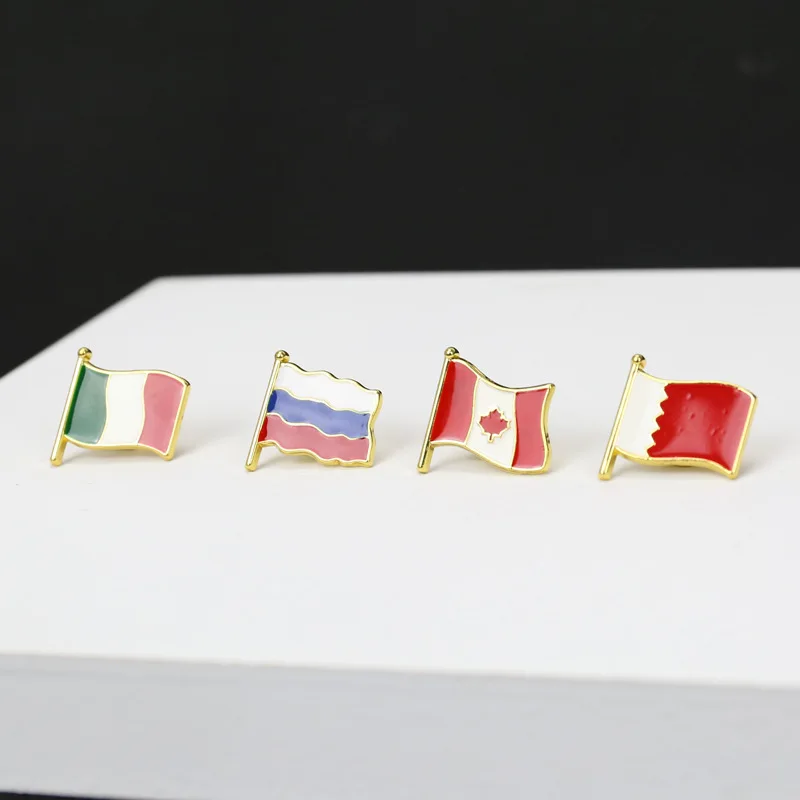Custom Country Flags Printed Enamel Pin Metal Lapel Pins For Clothes