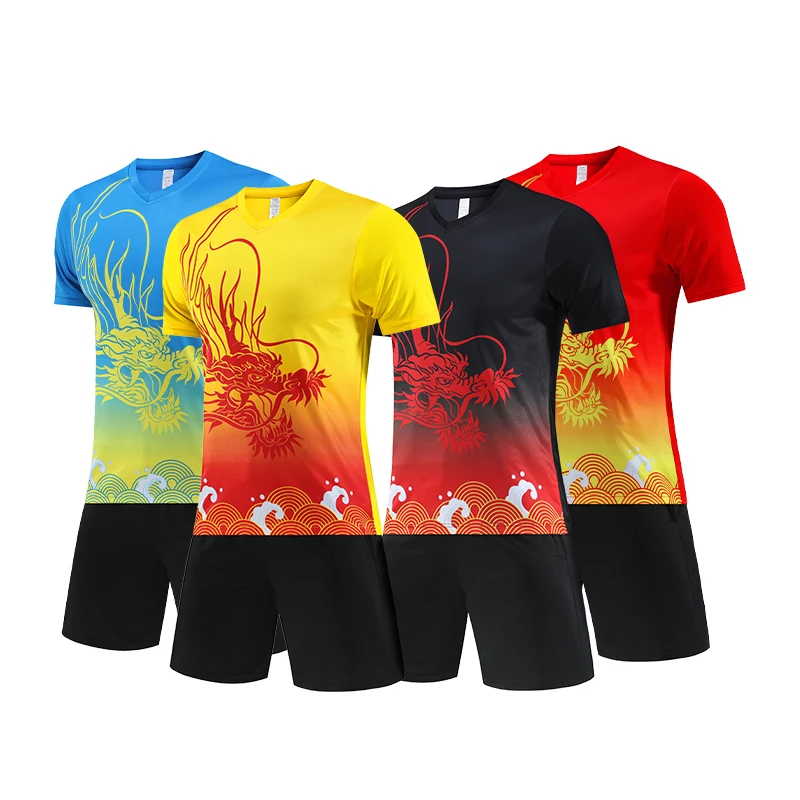 Custom Men Kids Soccer Jersey Set Quick Drying Breathable Men 2 Piece Training Football Uniform