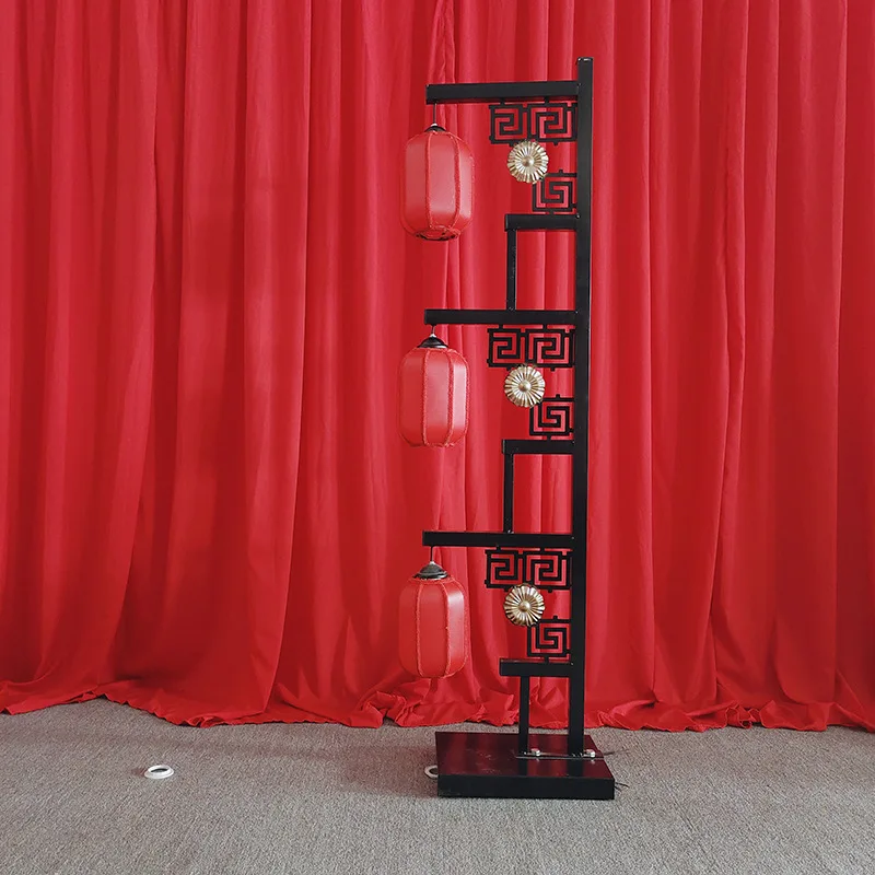 Trendy Retro Floor Lamp Wedding Stage Led Screen Festival Chinese Paper Lantern With Light