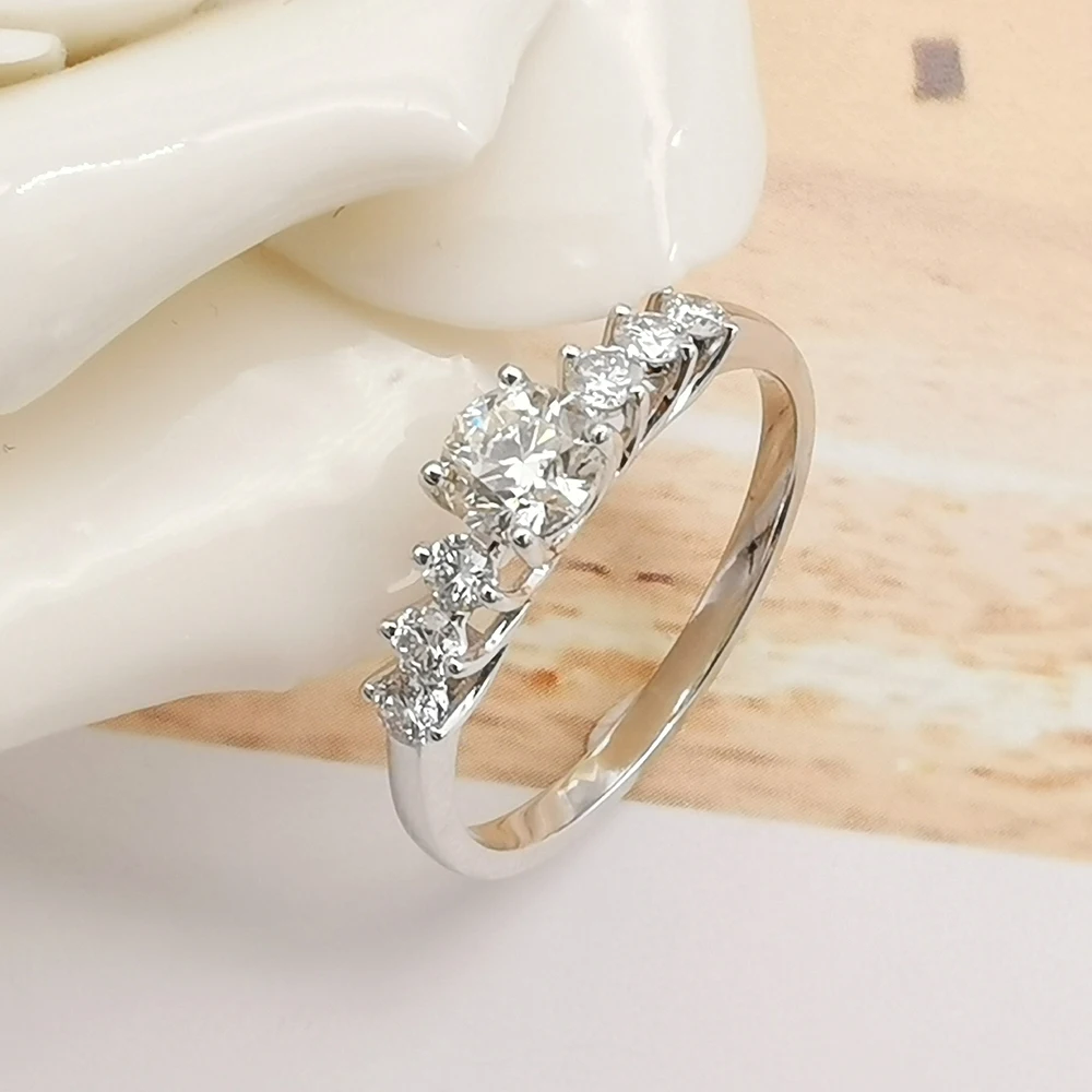 Manufacturer Direct Sale 18k White Gold  Moissanite Diamond  Wedding Rings Women