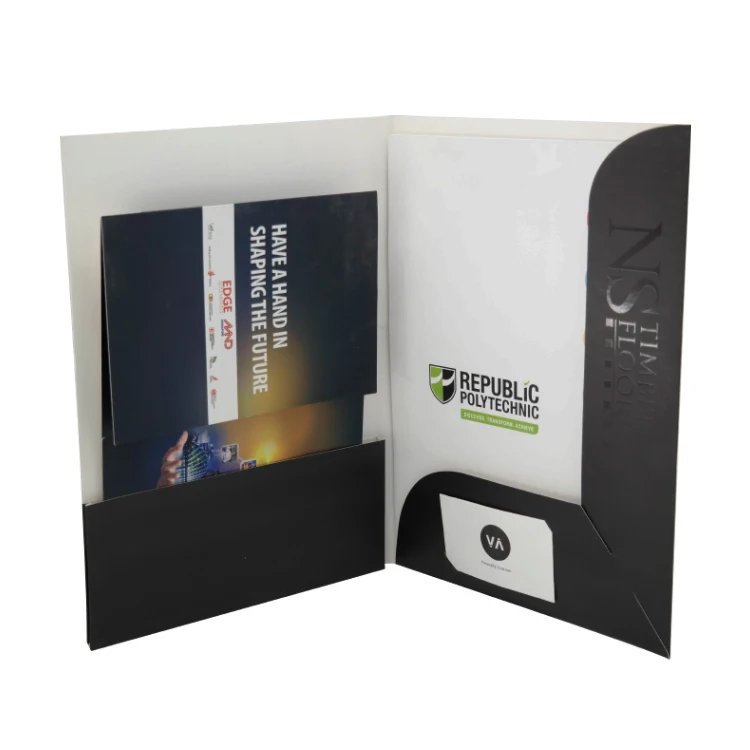 Custom Size Eco Friendly Paper Folders with Card