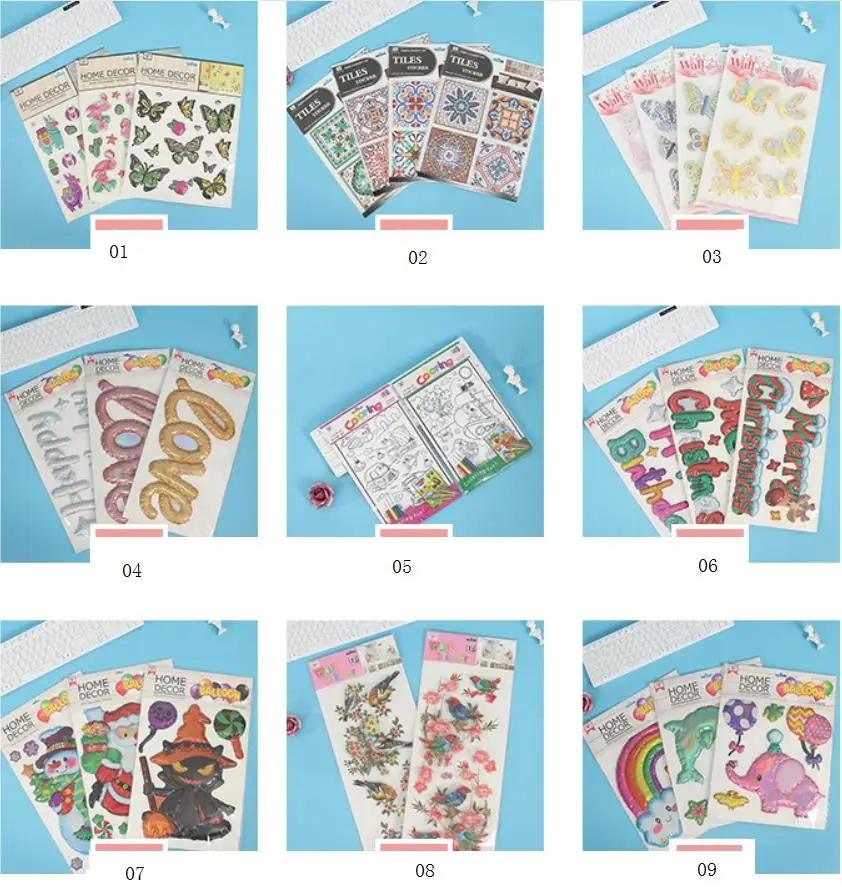 Kawaii Anime 3d bubble stickers Kindergarten reward stickers paper toy factory car flower puffy sticker for kids