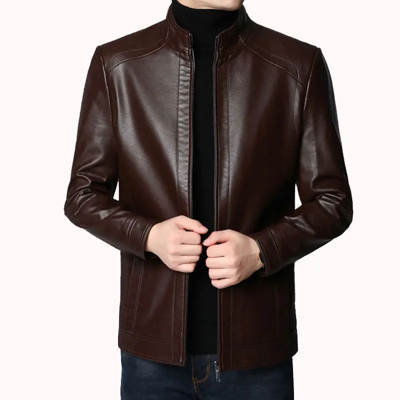 Genuine Suit Leather Jacket Men Slim Fit Short Coat Men Fashion Leather Jacket