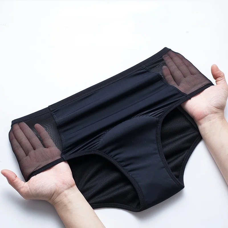 Bamboo Fiber Cotton 4-layer Menstrual Panties Period Reusable Briefs Underwear Leakproof Heavy Absorbent Incontinence Lingerie
