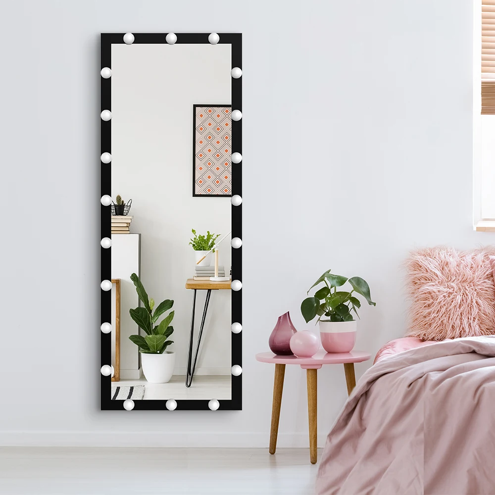 stock in U.S.New design bedroom salon standing Whole body mirror Aluminium dressing Full length mirror with lights