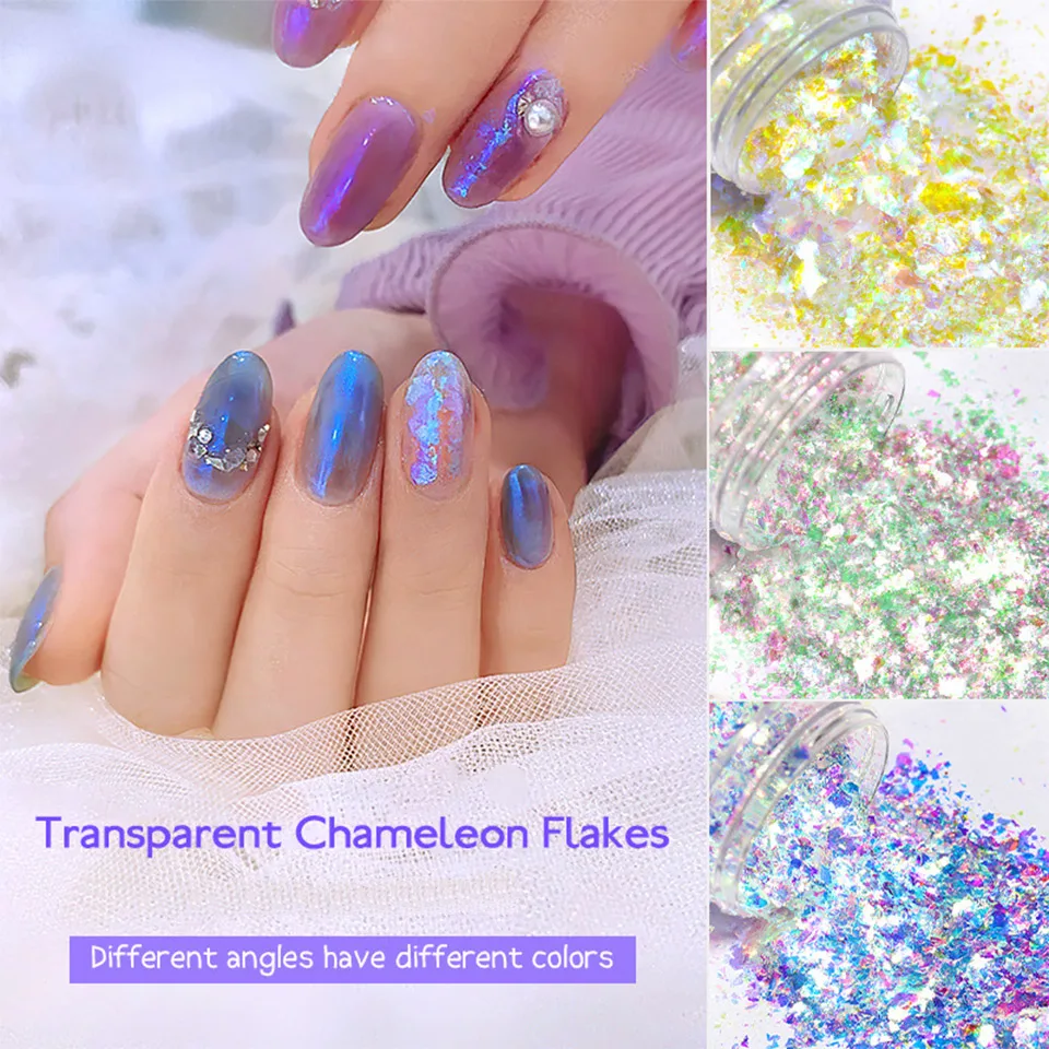 New Design Packaging Powder Pigment Glitter Chameleon Nail Powder