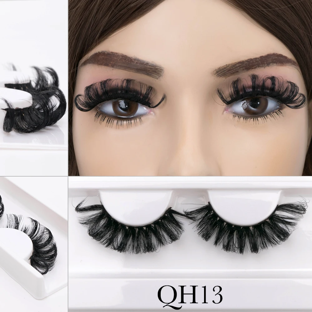cruelty free vegan russian lashes DD curl wink winged eyelash extensions extra curly d curl mega volume strip lashes