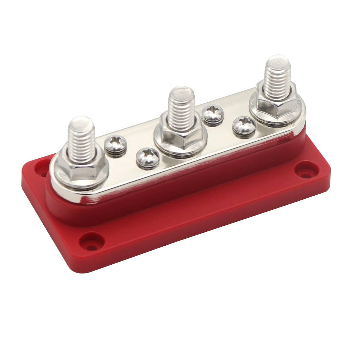 Amomd Red 3 Bolts 4 Screws Way 300A Copper Solar Bus Bar