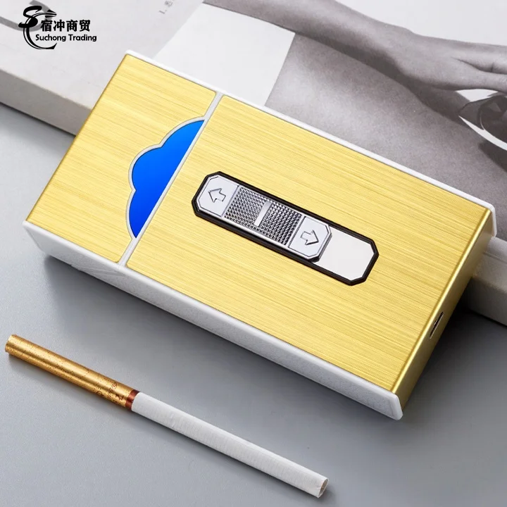 Custom Windproof Luxury Cool Metal Usb Electric Cigarette Lighter Case