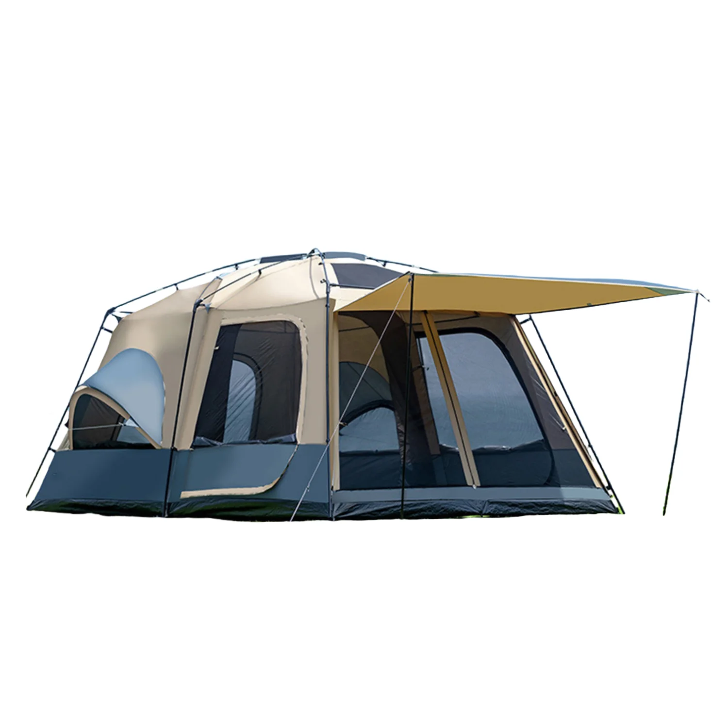 Portal 8 Person Instant Tent for Camping, Large Water Resistant Cabin Family Tent Easy Setup with 5 Large Mesh Windows