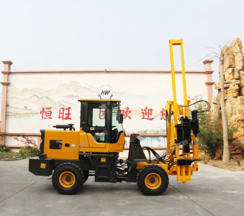 Diesel  highway guardrail post installation safety barrier road fence pile driver machine