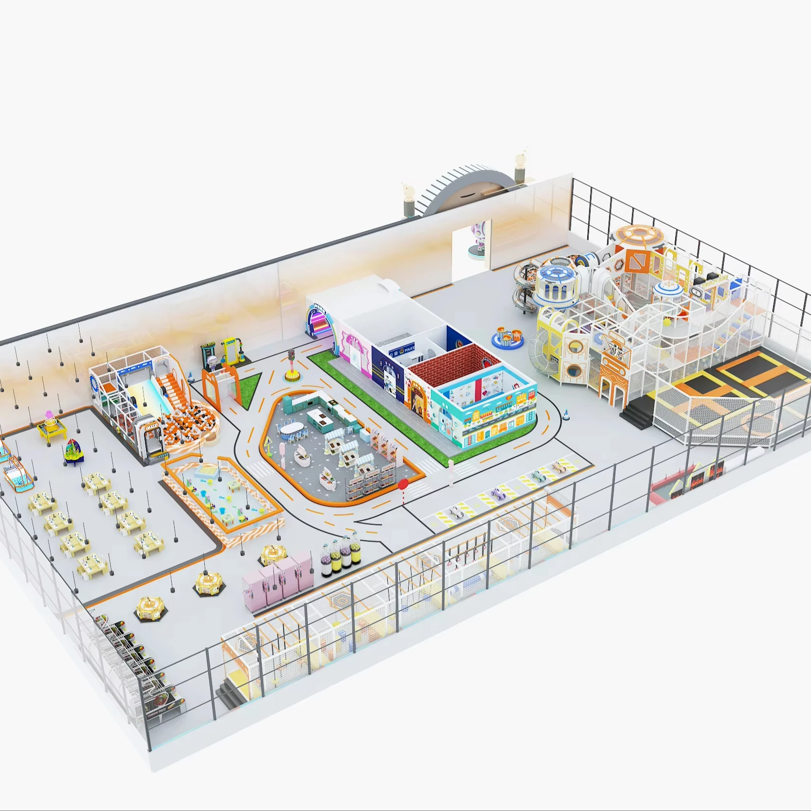 City Theme Kids Play Gym Playtown Large Kids Indoor Playground For Children Play Set Indoor Play Area