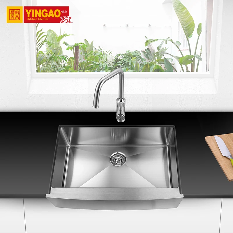 Custom size undermount double bowl 304 kitchen sinks stainless steel with drain board