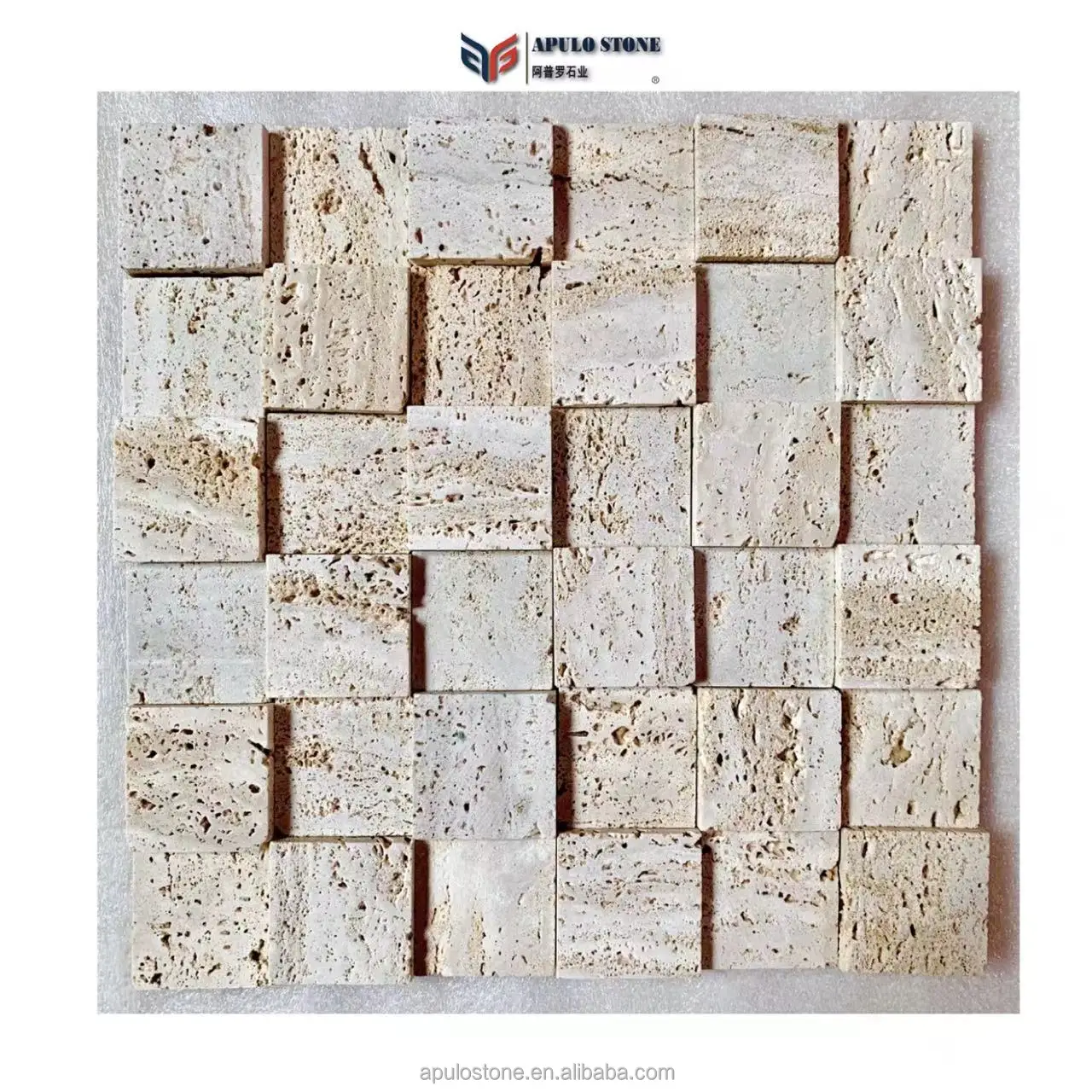 Factory Price Beige Travertine Tile Concave Marble Tile For Island Decoration Natural Flute Marble Design Travertine Marble