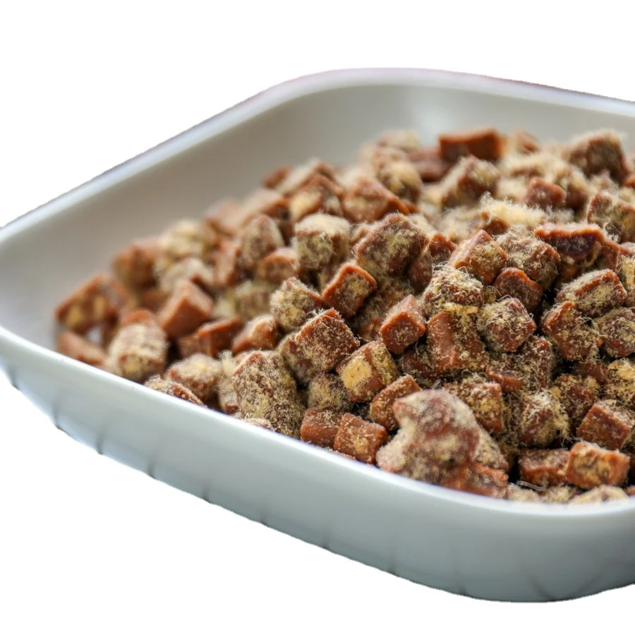 Pet supplies oem OEM processing pork floss beef cubes pet dog snacks dry food for dogs