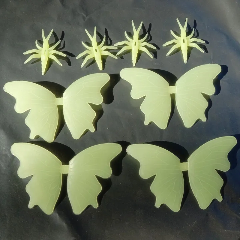 10 sets Fluorescent butterfly patch fluorescent children room wallpaper fluorescent butterfly wall paste