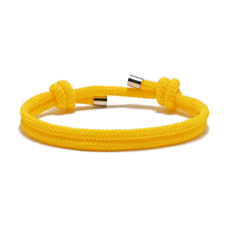 CCC001 20 Kinds of Colordouble Twill Rope Bracelet  Lucky Friendship Bracelet Double Knot Adjustable Hand Made Bangle