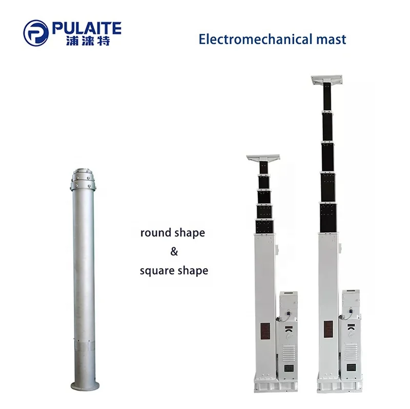 2024 New Arrival Telescopic Mast Electric Telescoping Aluminum Vehicle working Lifting Light Pole for Fire Fighting Truck