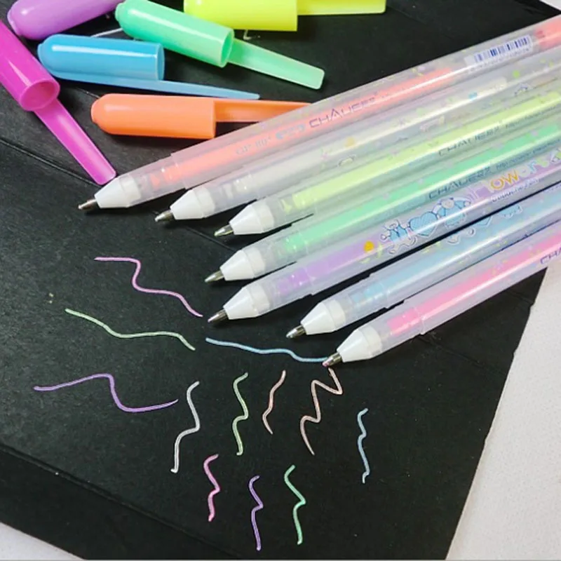  Оптовая продажа гелевая ручка с крышкой разных цветов черная бумага белый цвет