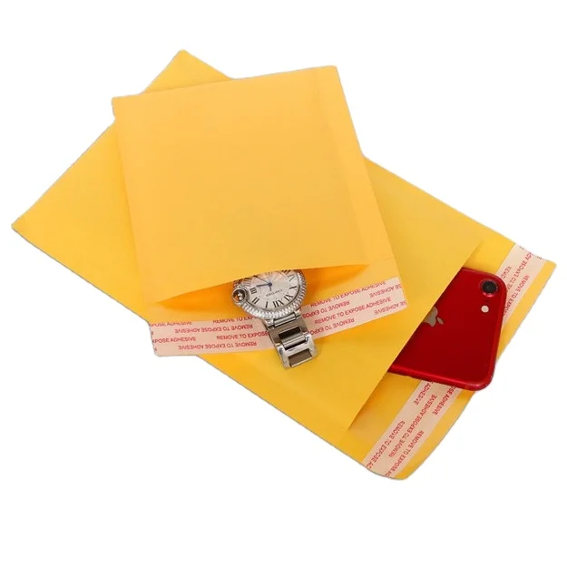 Factory Wholesale Oem Customized Yellow Kraft Paper Bubble Mailers Bags Padded Envelopes Bubble Mailing
