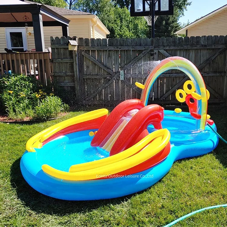 New Design 8 shape baby Water Fun splash pools intex Outdoor padding pool slides Inflatable kids Swimming Pool with slide