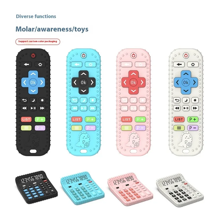 Food grade remote control phone shape baby teething toy baby chew toy teether