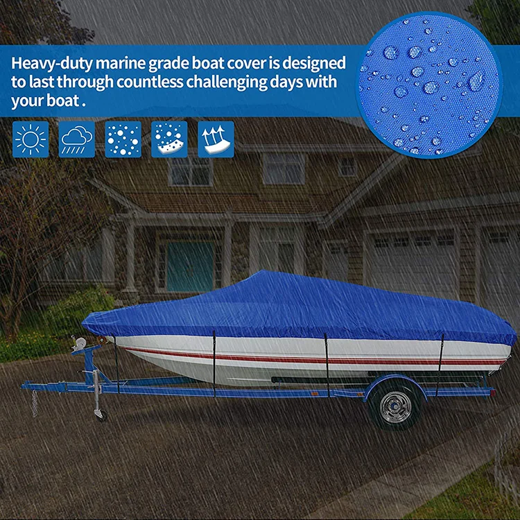 Polyester Dust proof Waterproof Canoe Boat Kayak Cover For Fishing Boat Rowing