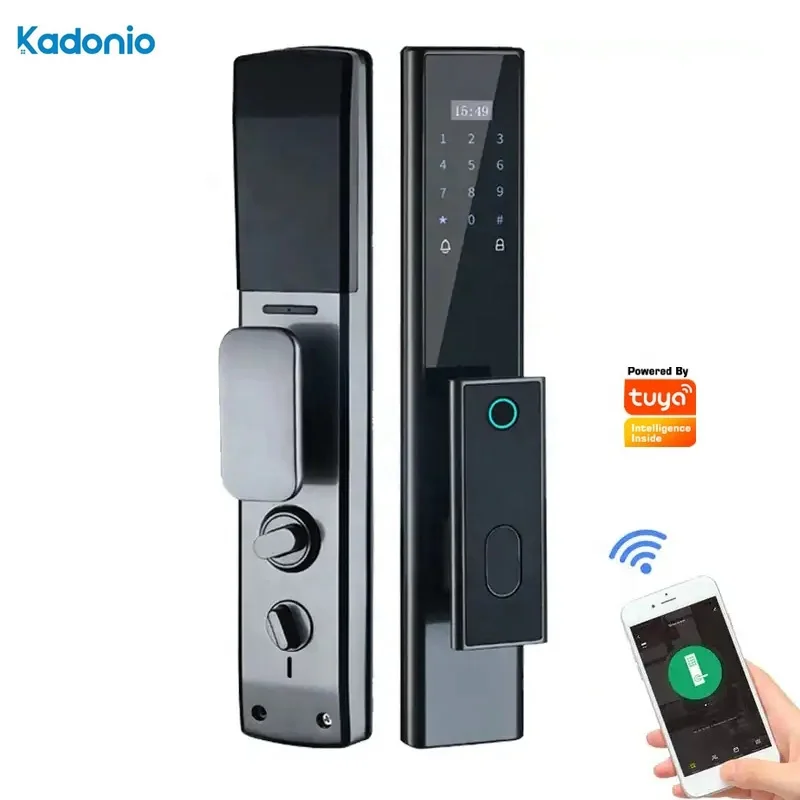 Kadonio Fingerprint Lock Automatic Smart Keyless Safety Door Lock Tuya APP Gateway Digital Lock