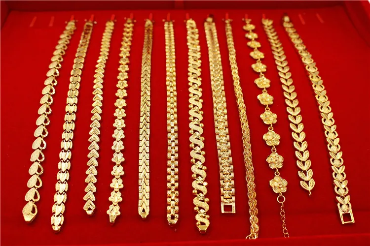 Лидер продаж ювелирные изделия из Дубая с золотым покрытием 18 карат 24 позолоченный браслет женские золотые украшения