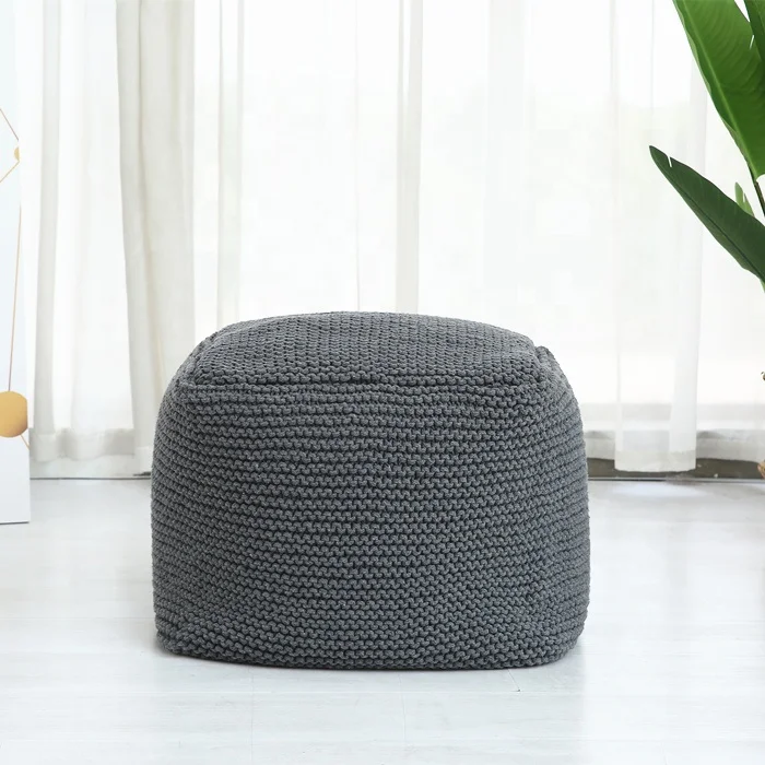 Colorful cube handmade knit beanbag chair bean bag ottoman stool