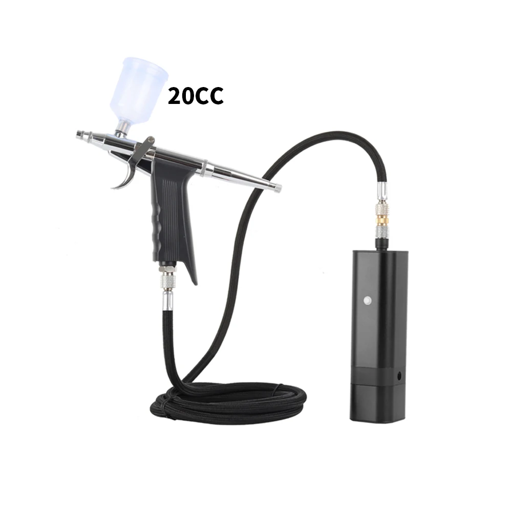 Trigger type high pressure at 30psi cordless airbrush with braided hose for multifunctional use