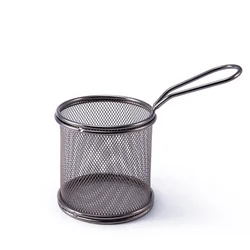 Kitchen Accessories Round Wire Mesh Deep Food Holder Stainless Steel Fryer Basket
