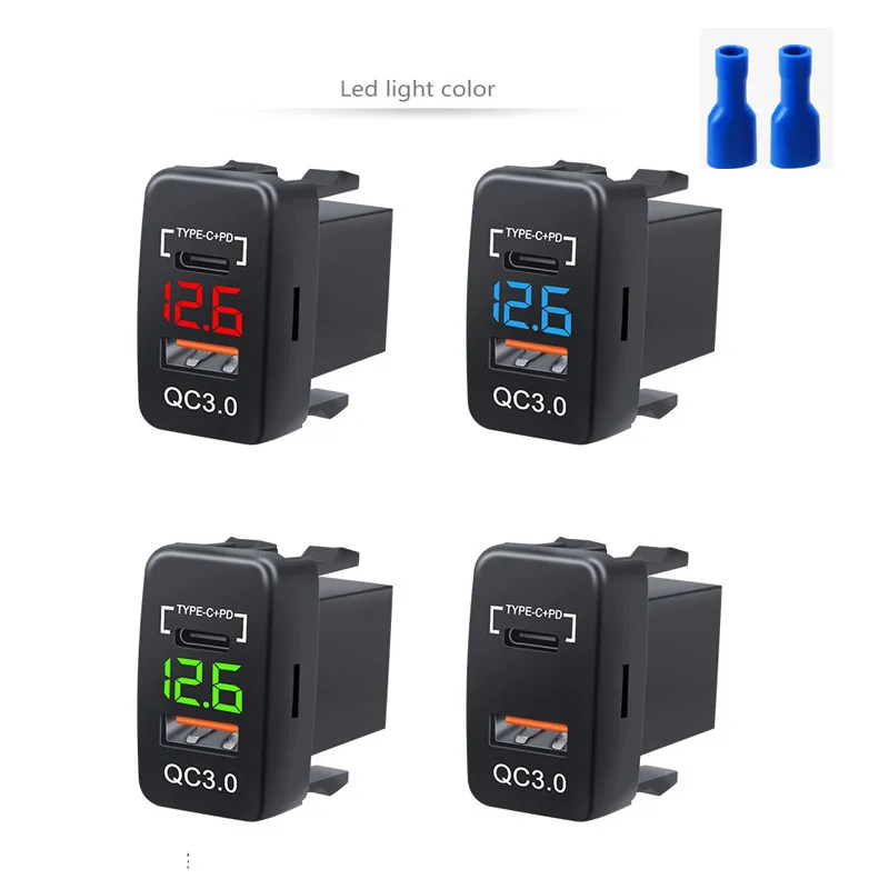 electric car charger Car Charger Socket 3.0 & QC3.0 USB OutletVoltmeter and ON/Off Switch Fast Car Charger Adapter for 12V phone