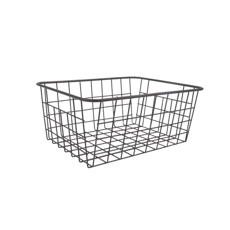Home Gold Decorative Clothes Storage Basket Square Mesh Grid Metal Wire Basket