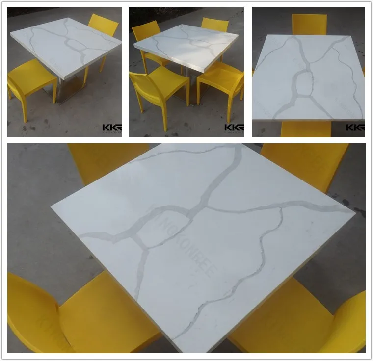 KKR Customized Solid Surface Stone Philippine Dining Coffee Table Set, Restaurant Hot Pot Table