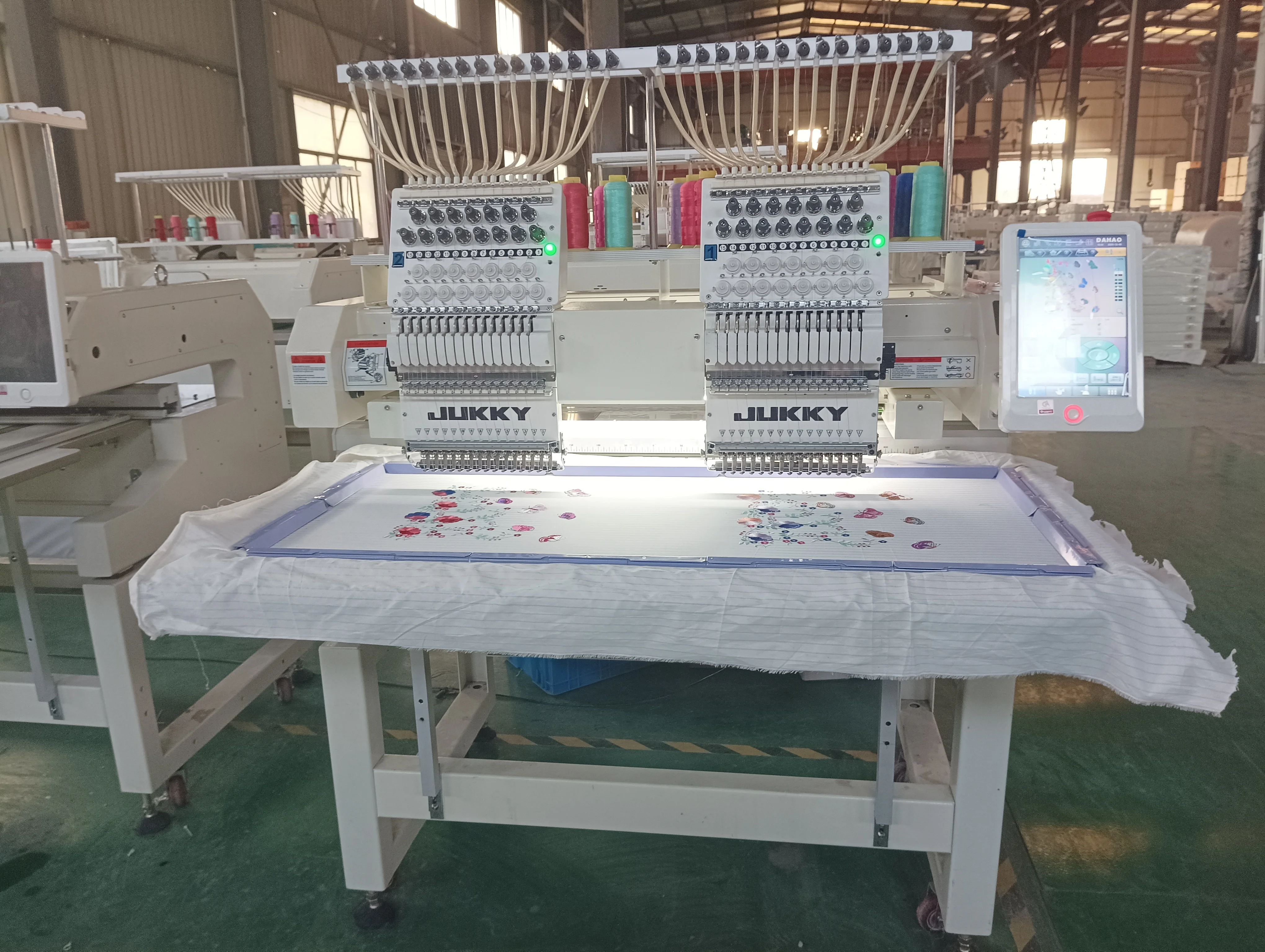 JUKKY 15 Needles Two-Head Automatic Industrial Embroidery Machine Cap Flat Computerized Core Motor Other Industrial Applications