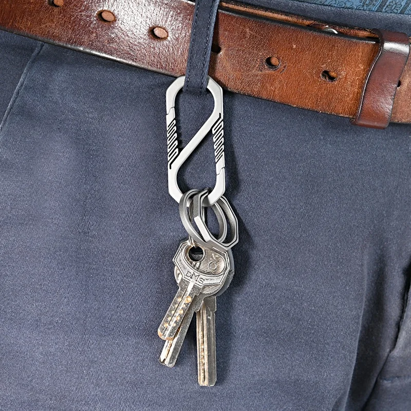 New titanium alloy carabiner keychain quick release EDC key holder with titanium key ring