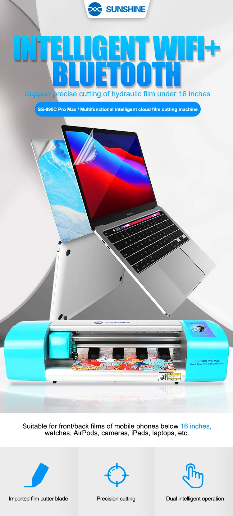 Защитная пленка для экрана резки SUNSHINE SS-890C гибкий гидрогель резак подходит всех телефонов