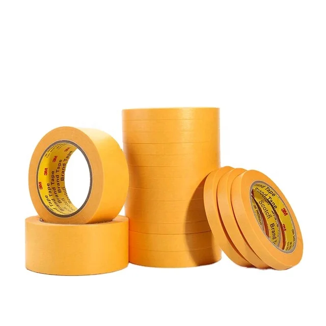 3M 244 High Temperature Automotive Paint Masking Paper Tape  for Indoor & Outdoor Use on Universal Surfaces Painters