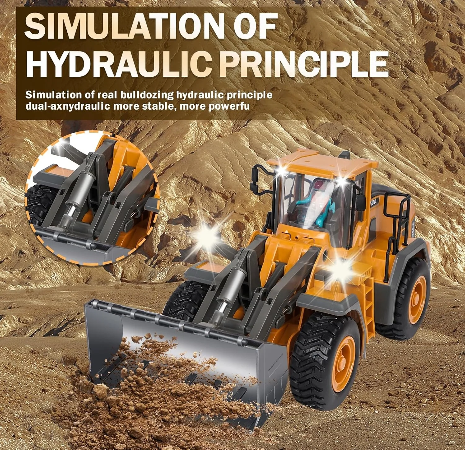 2024 Remote Control Toys Car RC Dump Truck 1:20 2.4G Electric Construction Toys Vehicle Bulldozer RC Loader with Light Music