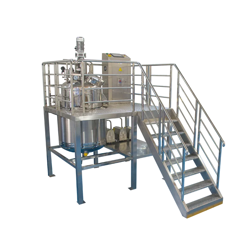 Factory wholesale 1000L automatic weighing reactor cosmetic cream making processing machine vacuum emulsifying mixing tank