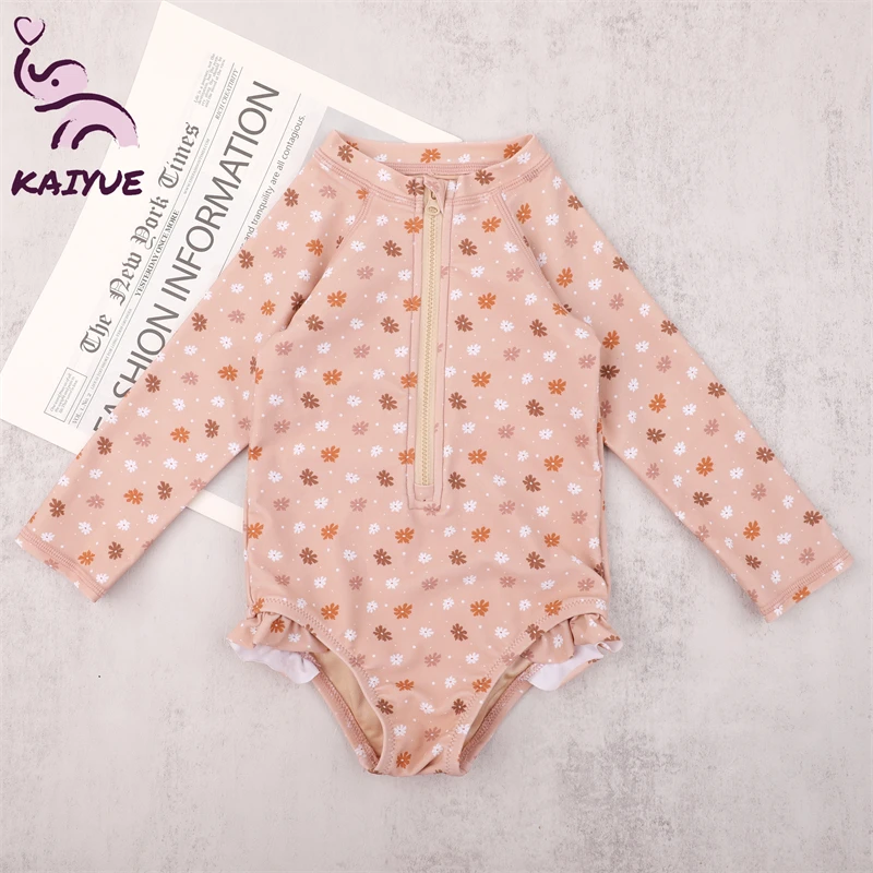 2024-2025New Arrival Unisex Summer Swimsuits for Baby Boys and Girls Long Sleeve Print Swimwear